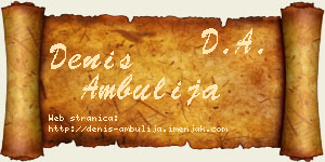 Denis Ambulija vizit kartica